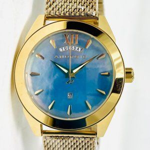 Android AD826 Blue MOP Gold on Stainless Steel Case & Bracelet 48mm Men's Watch